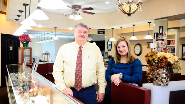Danny Edwards and his daughter Holly Price run Edwards Jewelers, on Second Avenue in Clanton. The family-owned business has been open for 64 years.